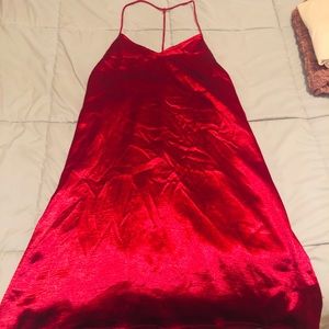 Sleeveless red dress